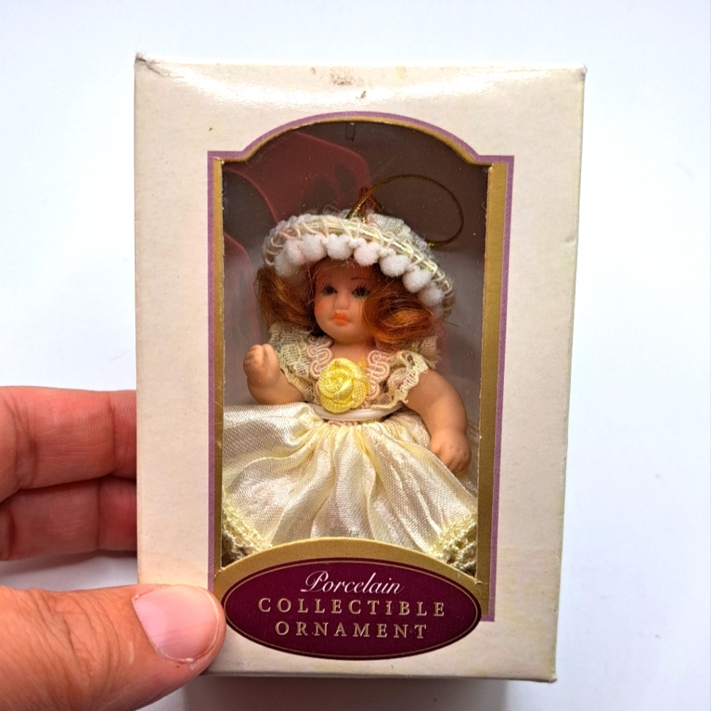 Vintage DG Creations 2001 Porcelain Doll Collectible Ornament.